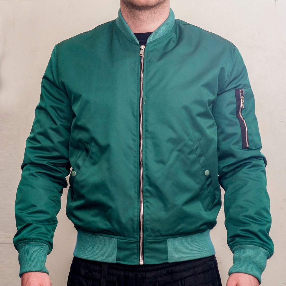 Pigalle Bomber Jacket in Emerald Green, size M